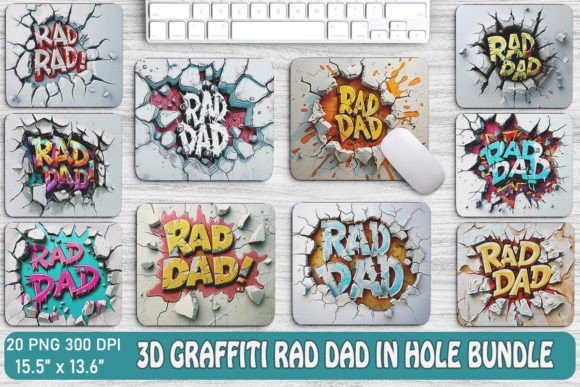 3D Graffiti RAD DAD in Hole Backgrounds: Urban Edge for Your Projects