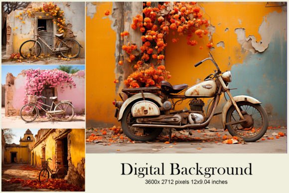 Bicycle Backgrounds Vintage Wall Art: A Designer's Digital Asset