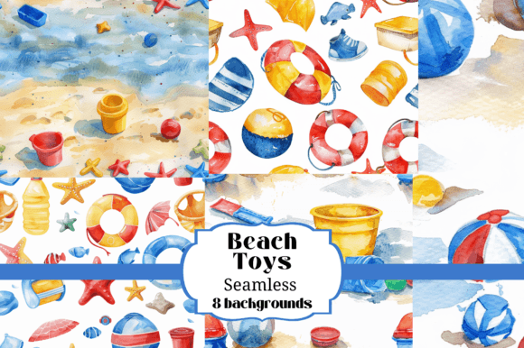 Effortless Summer Projects with 8 Seamless Beach Toys Backgrounds