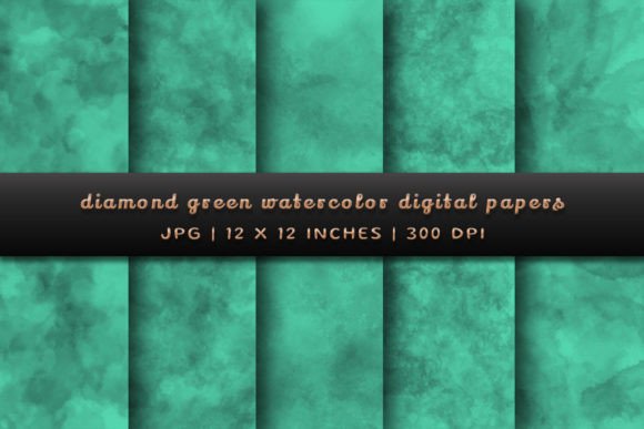 Elevate Your Designs with Diamond Green Watercolor Backgrounds