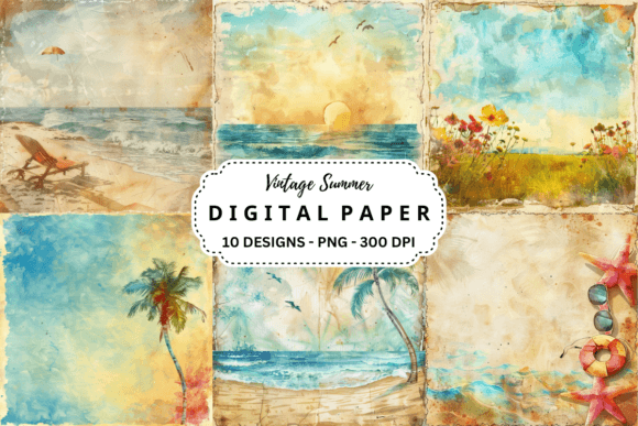 Elevate Your Projects with Vintage Summer Watercolor Backgrounds