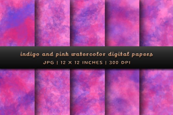 Indigo and Pink Watercolor Backgrounds for Modern Design