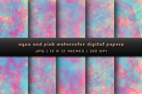 Infuse Your Work with Serenity: Aqua and Pink Watercolor Backgrounds