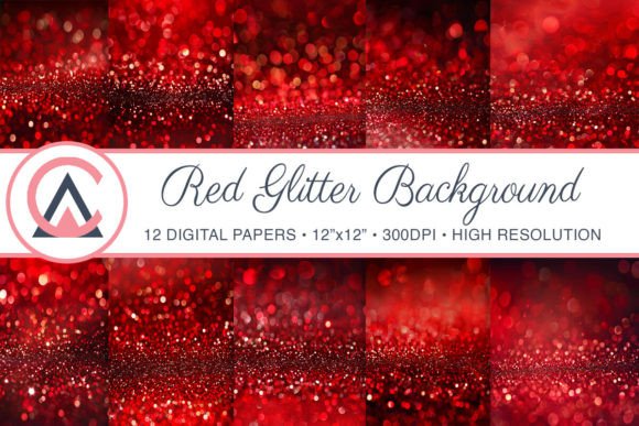 Red Glitter Digital Paper Backgrounds: A Sparkling Design Asset