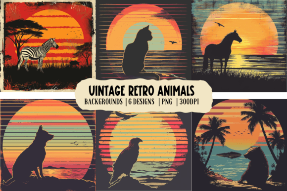 Timeless Charm: Vintage Retro Animals Backgrounds for Creatives