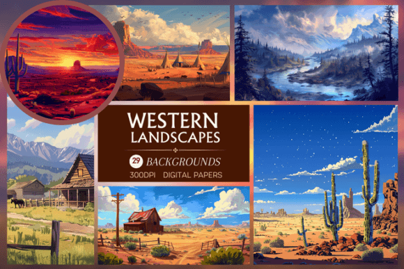 Western Landscapes: 29 High-Resolution Digital Backgrounds