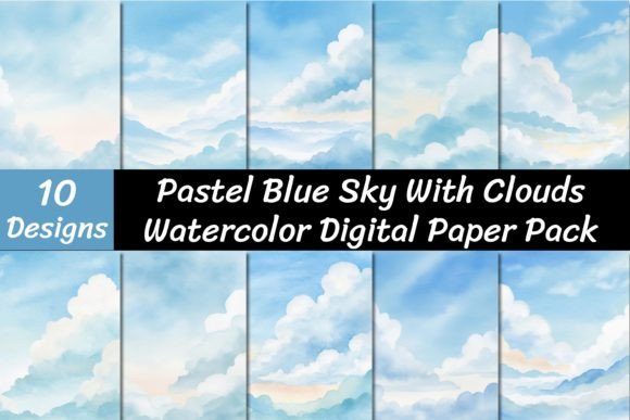 Why Pastel Blue Sky with Clouds Watercolor Backgrounds Are Your Next Design Secret Weapon